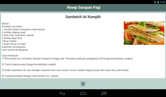 Resep Sarapan Pagi android App screenshot 2