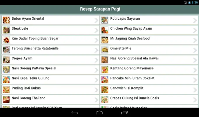 Resep Sarapan Pagi android App screenshot 3