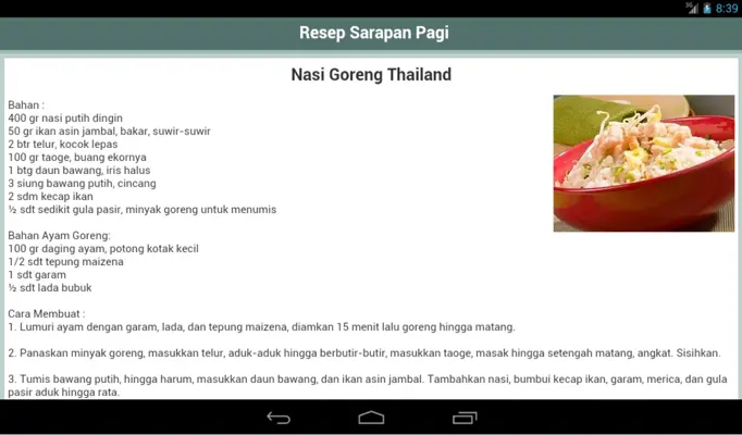 Resep Sarapan Pagi android App screenshot 4